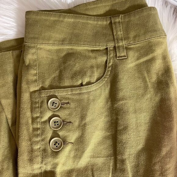 CABI Charlie Olive Green Linen Pant Style 5314 Sz2 - Picture 6 of 7